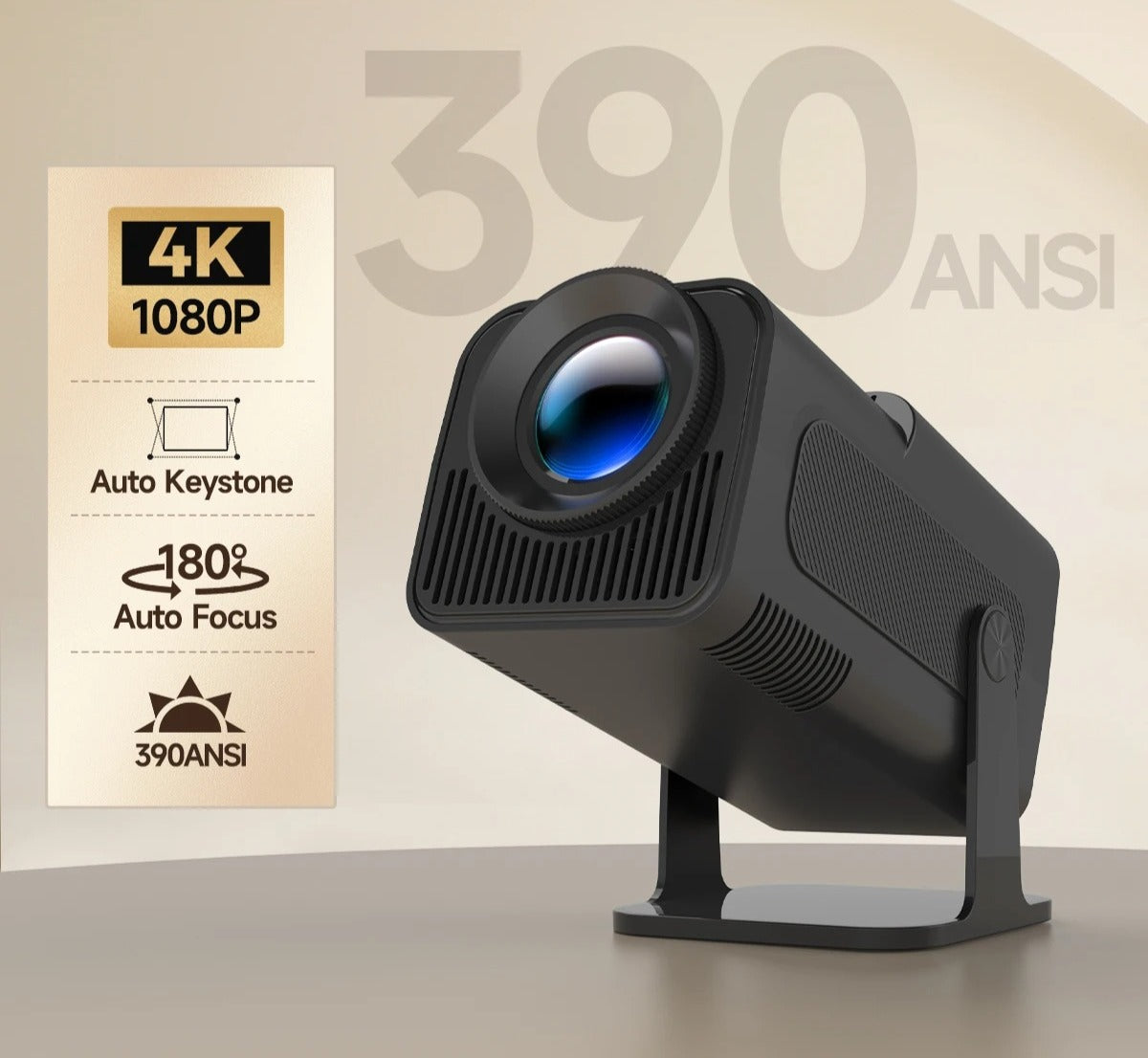 180° Rotatable Smart Projector Native 1080P/4K